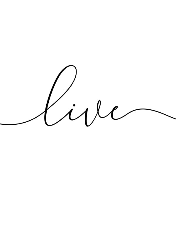 Minimalistyczny plakat z napisem 'Live'
