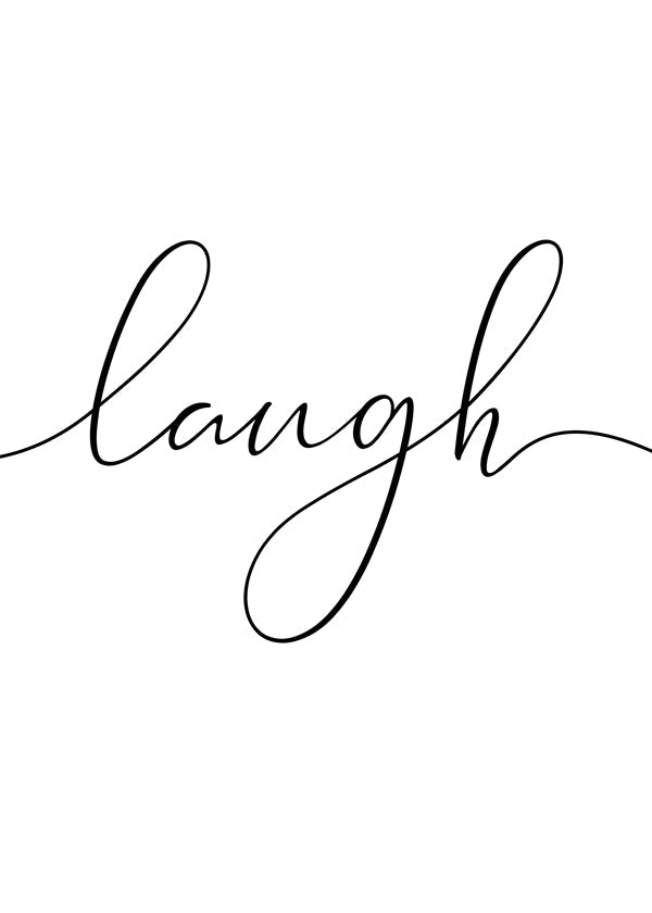 Minimalistyczna typografia 'laugh'