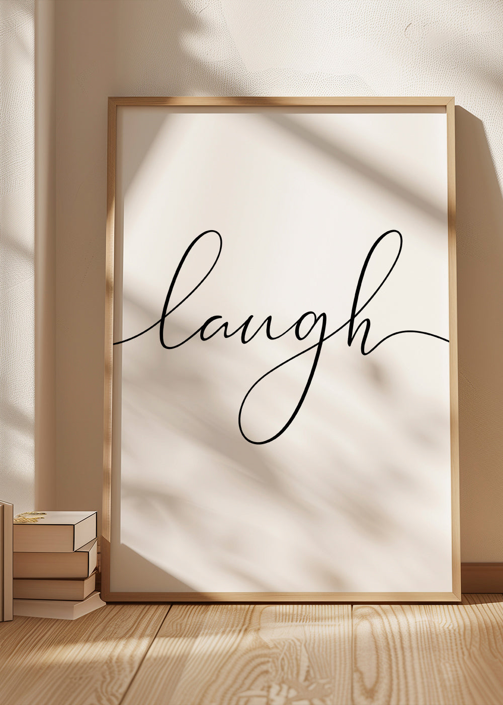 Minimalistyczna typografia 'laugh'