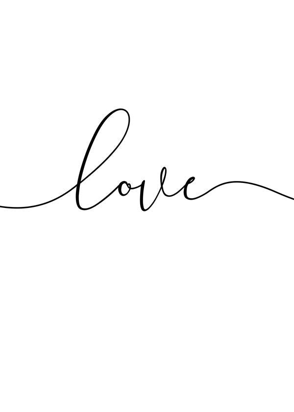 Minimalistyczny projekt Love kaligrafia