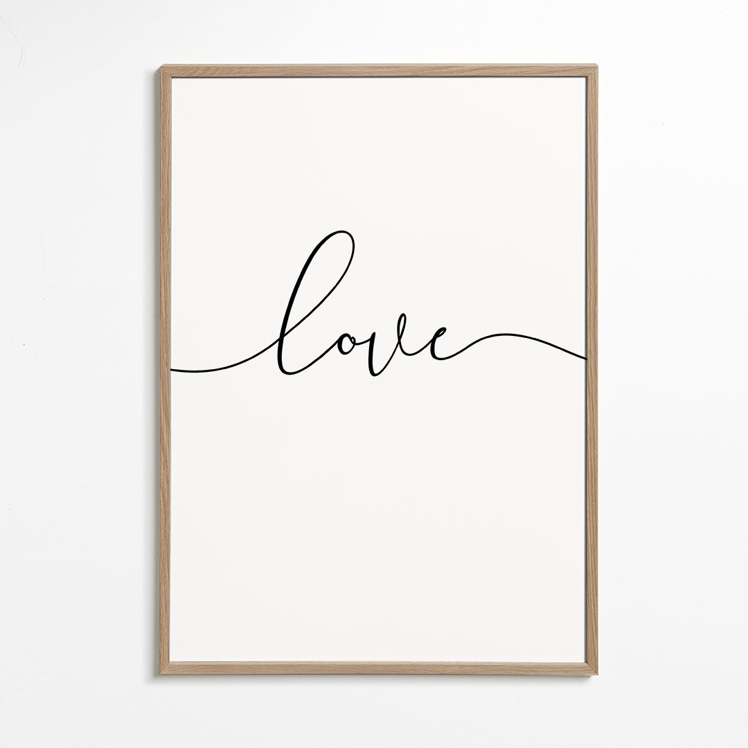 Minimalistyczny projekt Love kaligrafia