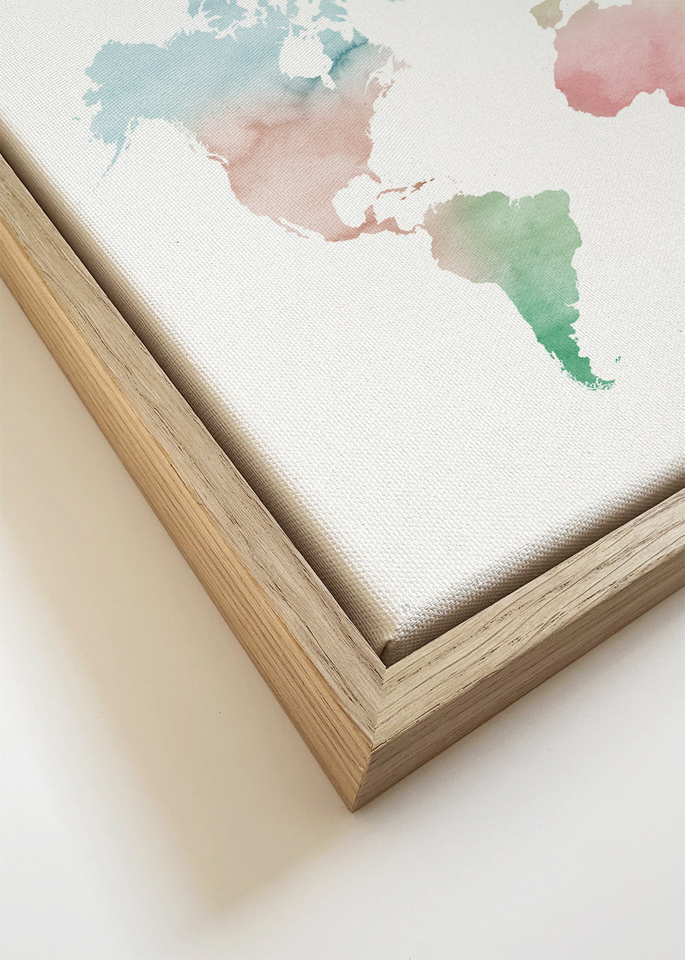 Plakat podróżniczy: mapa świata akwarela pastel