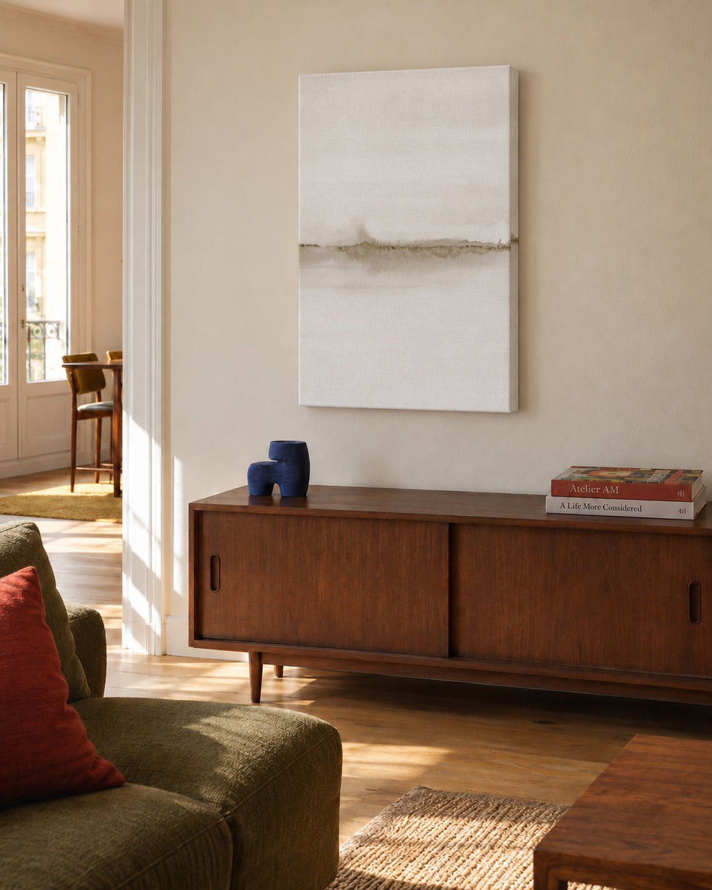 Watercolor Landscape N 33 - Unframed canvas in an interior