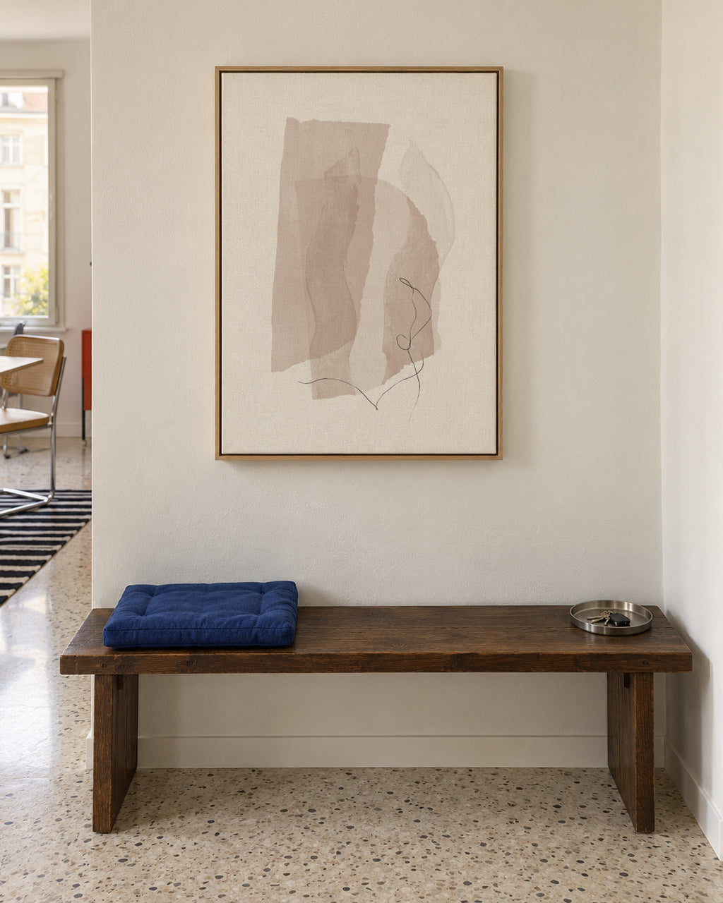 Abstract N 39 - Neutral Colors - Framed canvas in an interior