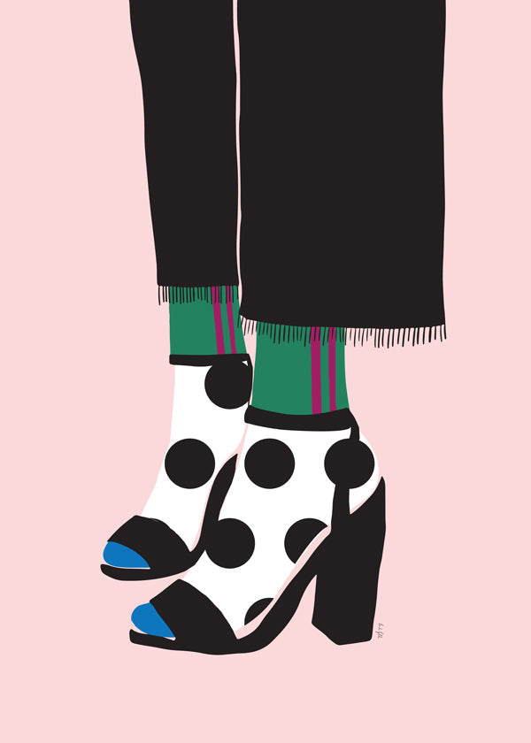 Ilustracja skarpety i obcasy
