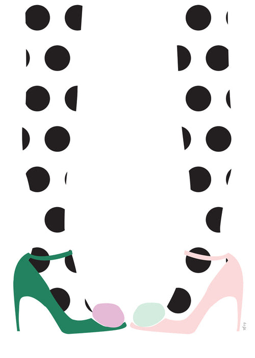 Ilustracja butów w groszki