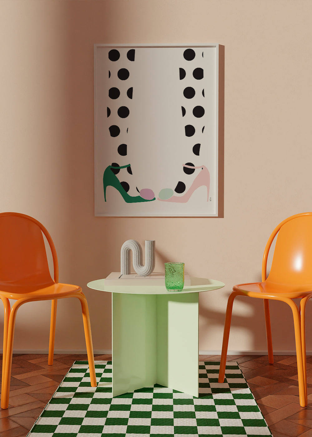 Ilustracja butów w groszki