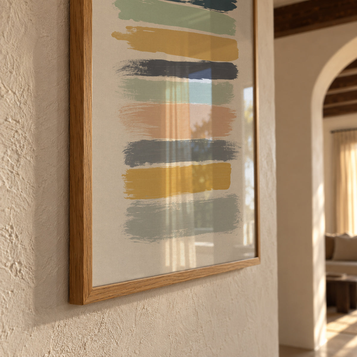 Pastel stripes - Framed poster detail