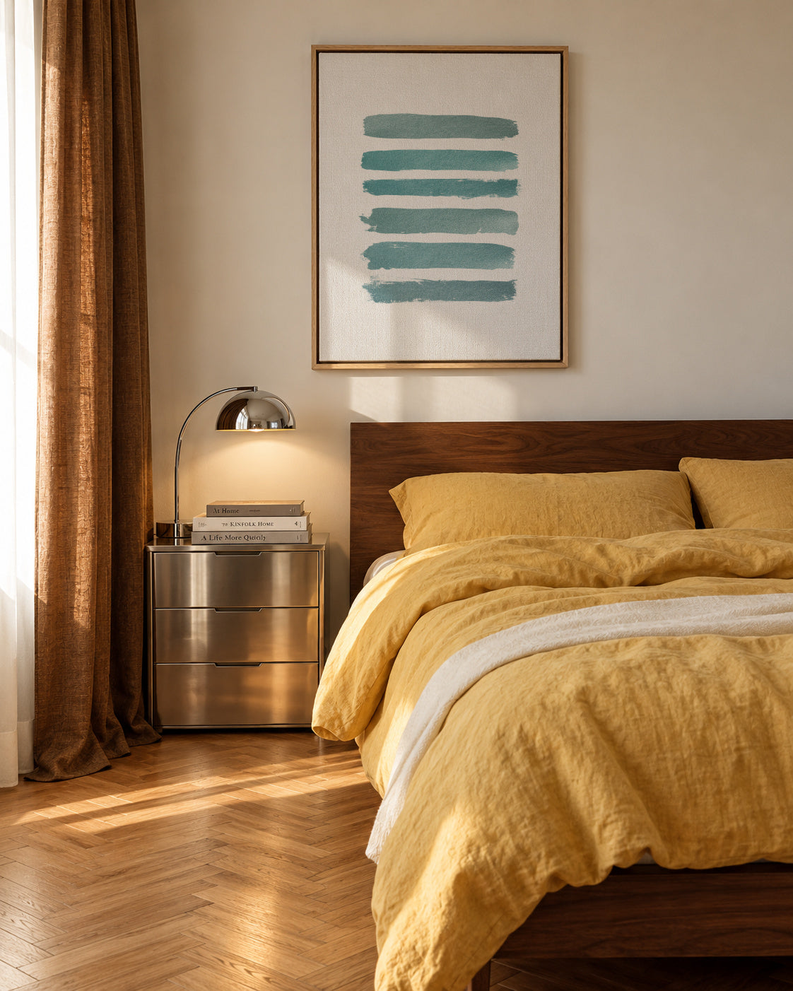 Ombre Turquoise - Framed canvas in an interior