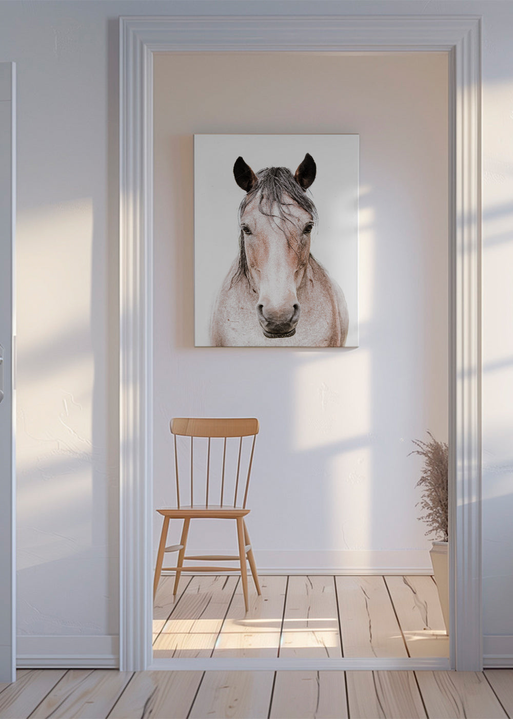 Koński portret minimalistyczny