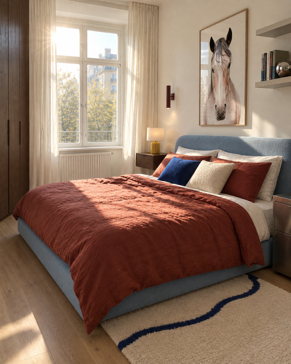 Red Horse 2 - Framed poster in an interior