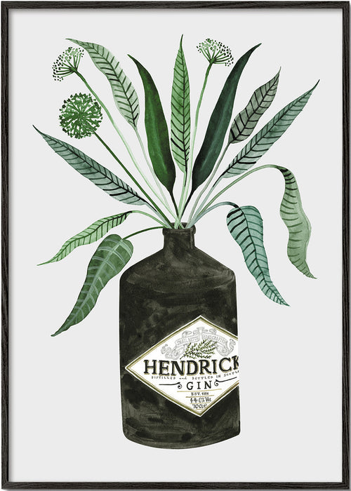 Sztuka do kuchni butelka Hendrick's z listowiem
