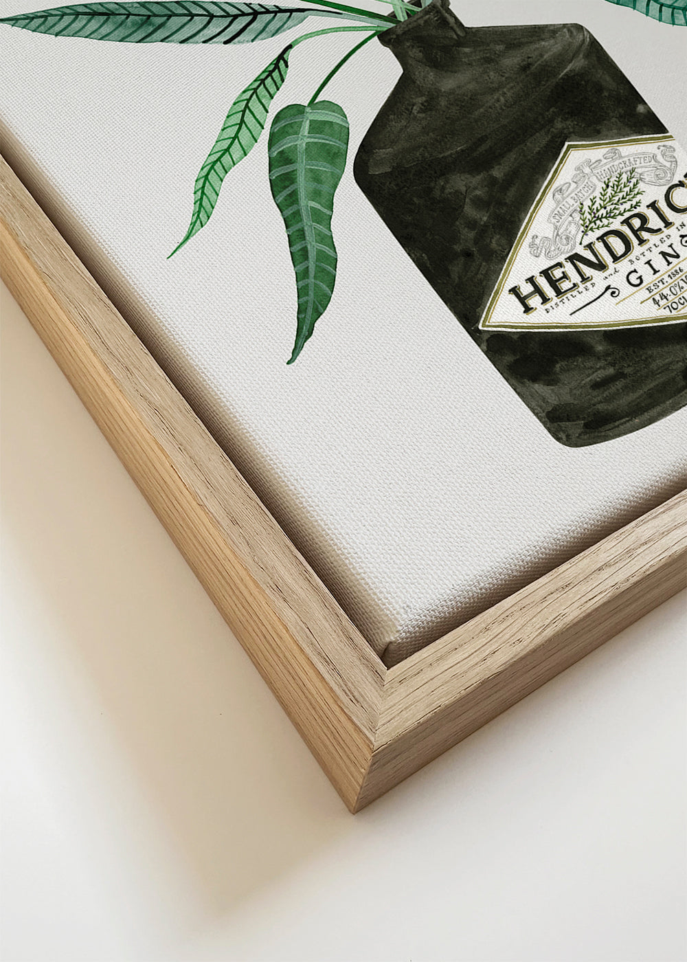 Sztuka do kuchni butelka Hendrick's z listowiem