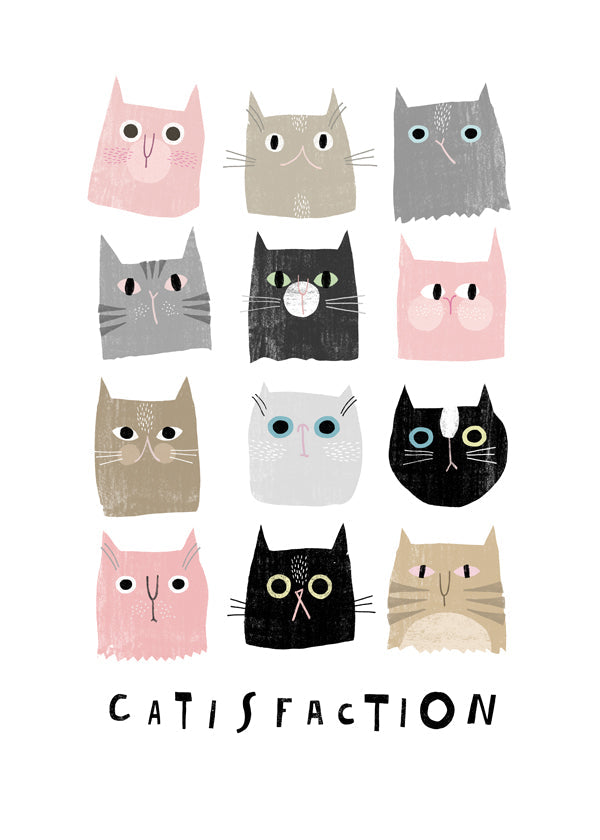 Ilustracja kotów w siatce