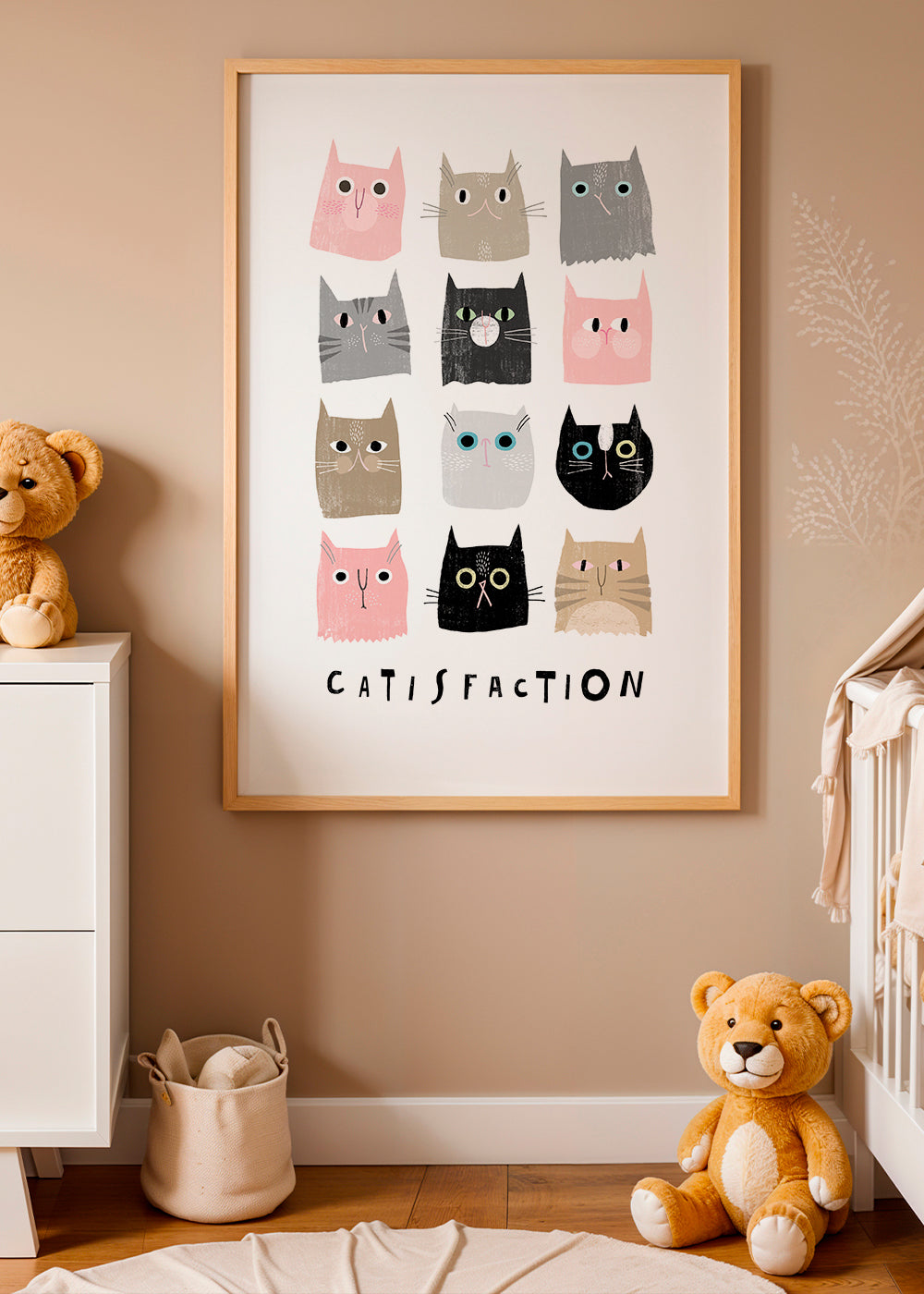 Ilustracja kotów w siatce