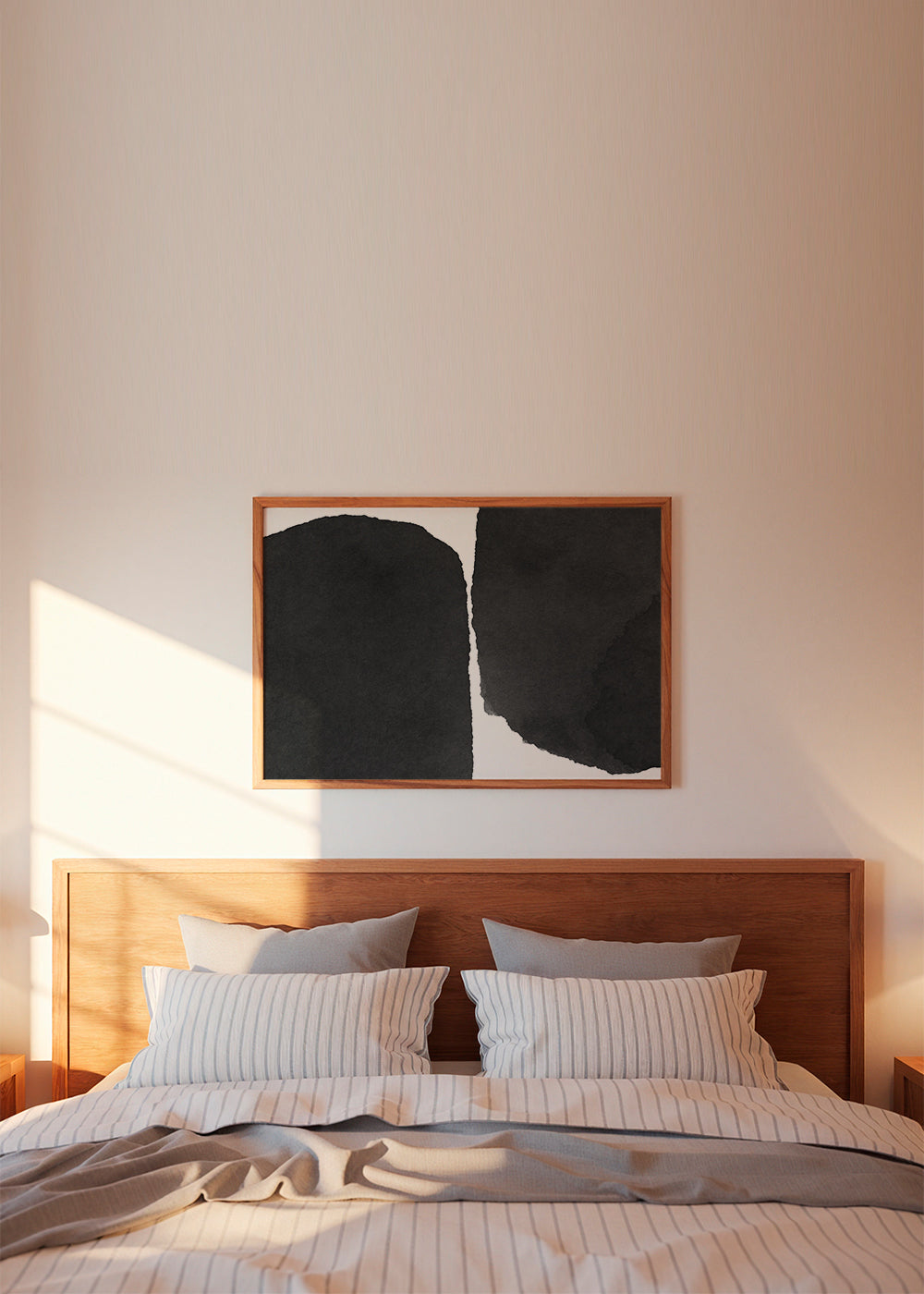 Sztuka czarno-biała minimal z plamami tuszu