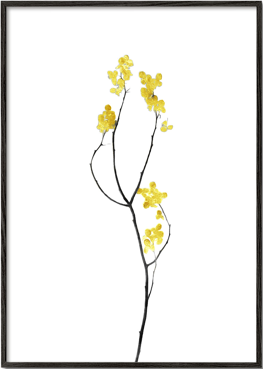 Plakat botaniczny z żółtą gałązką