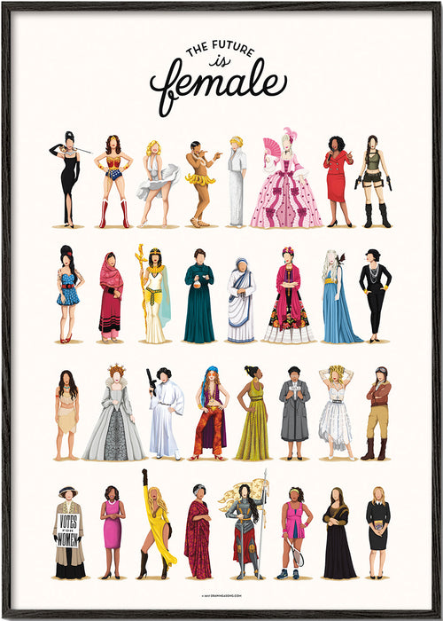 Ilustracja 'The Future is Female' ikoniczne postacie
