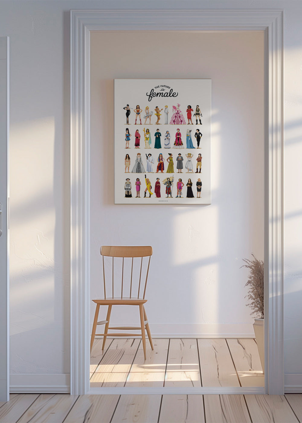 Ilustracja 'The Future is Female' ikoniczne postacie