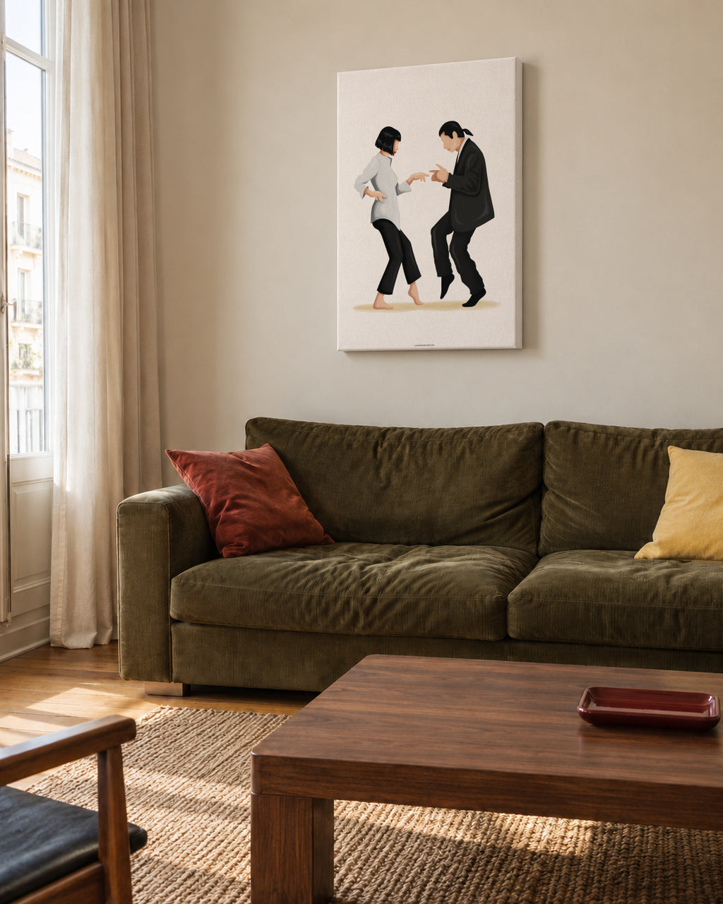 Pulp Fiction dance - Unframed canvas in an interior