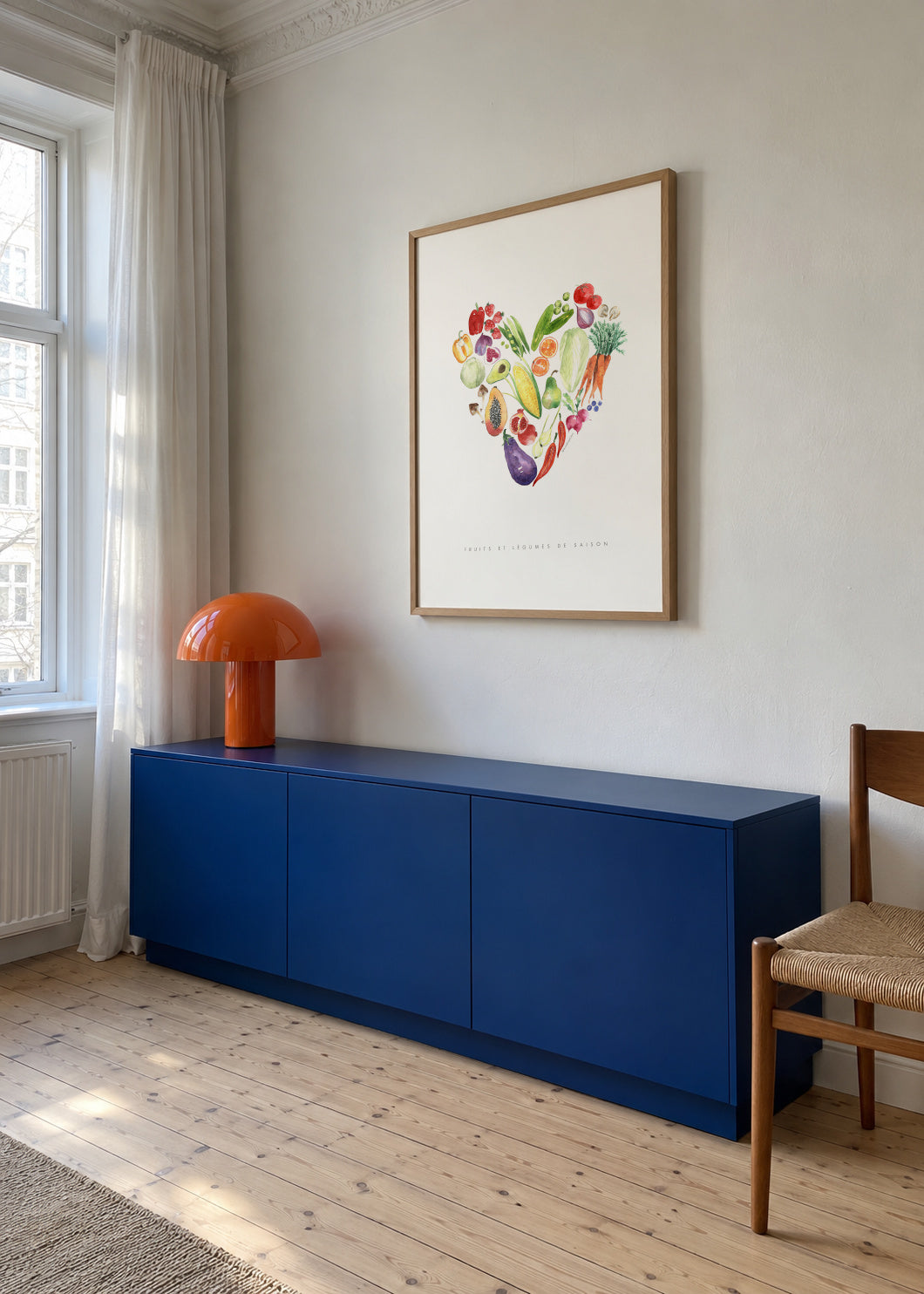 Veggie heart - Framed poster in an interior