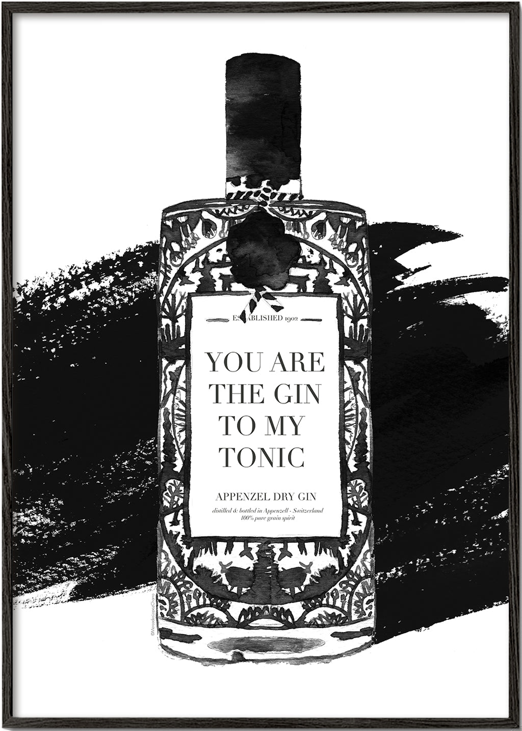 Sztuka do kuchni Gin to my tonic plakat typograficzny