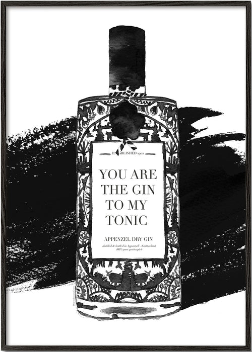 Sztuka do kuchni Gin to my tonic plakat typograficzny