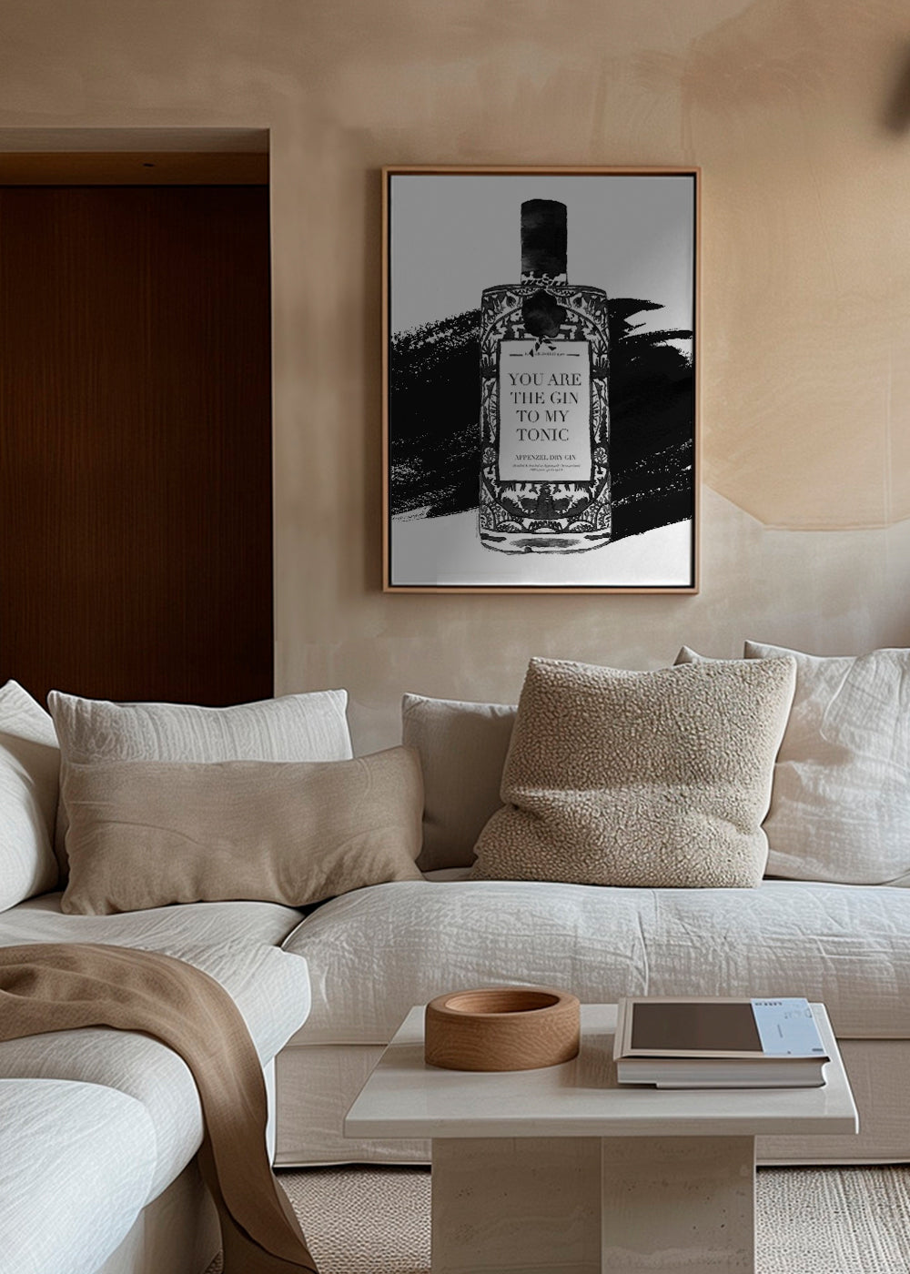 Sztuka do kuchni Gin to my tonic plakat typograficzny