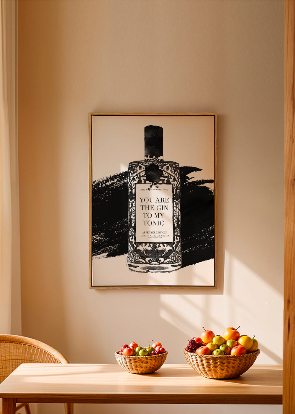 Sztuka do kuchni Gin to my tonic plakat typograficzny