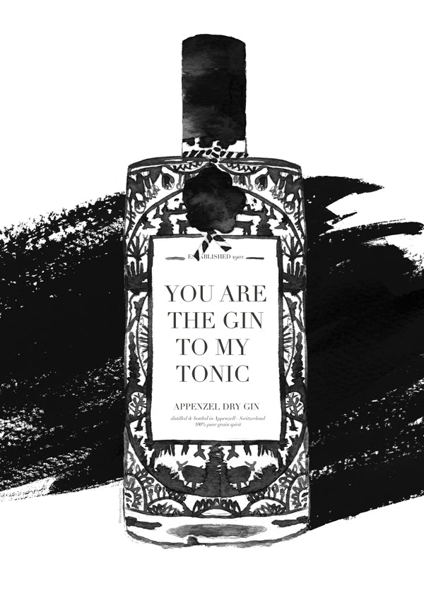 Sztuka do kuchni Gin to my tonic plakat typograficzny