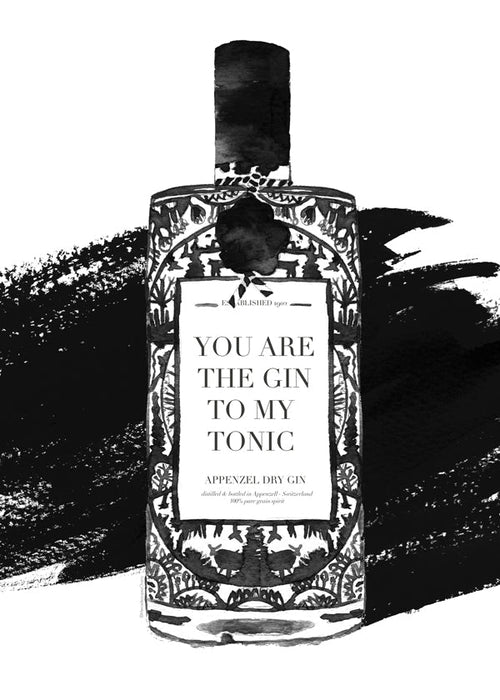 Sztuka do kuchni Gin to my tonic plakat typograficzny