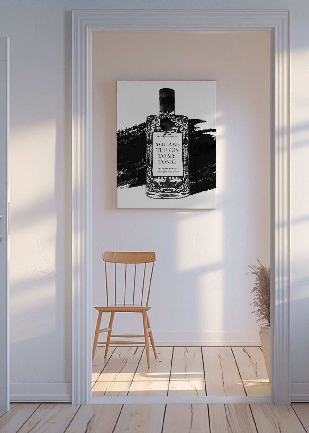 Sztuka do kuchni Gin to my tonic plakat typograficzny