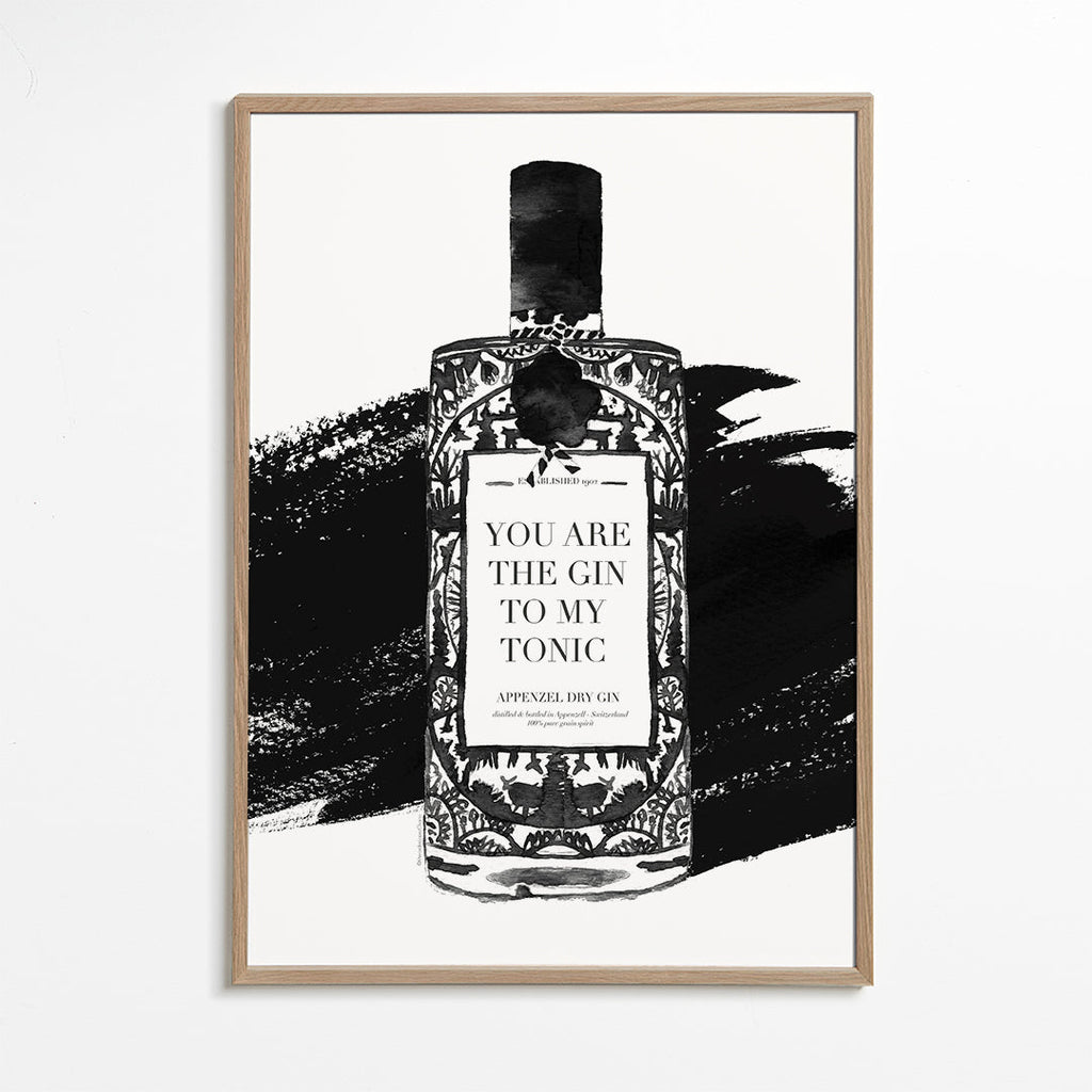 Sztuka do kuchni Gin to my tonic plakat typograficzny