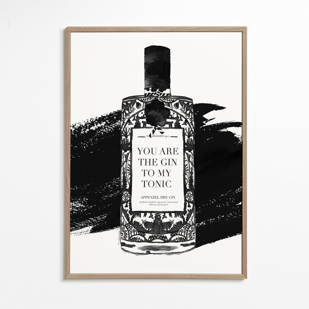 Sztuka do kuchni Gin to my tonic plakat typograficzny