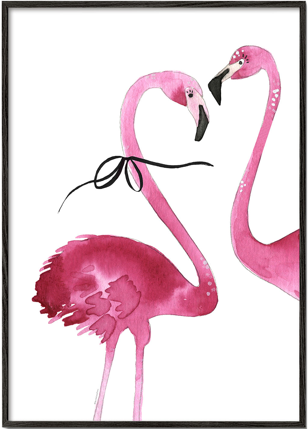 Grafika różowe flamingi akwarela