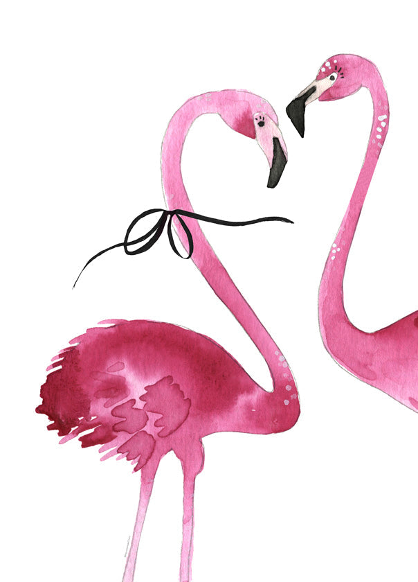 Grafika różowe flamingi akwarela