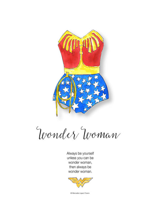 Ilustracja Wonder Woman akwarela