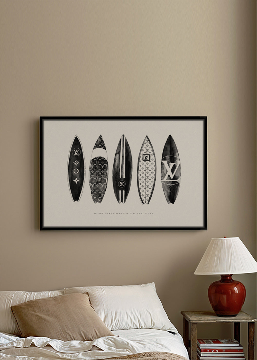 Sztuka sportowa: deski surfingowe w monochromie