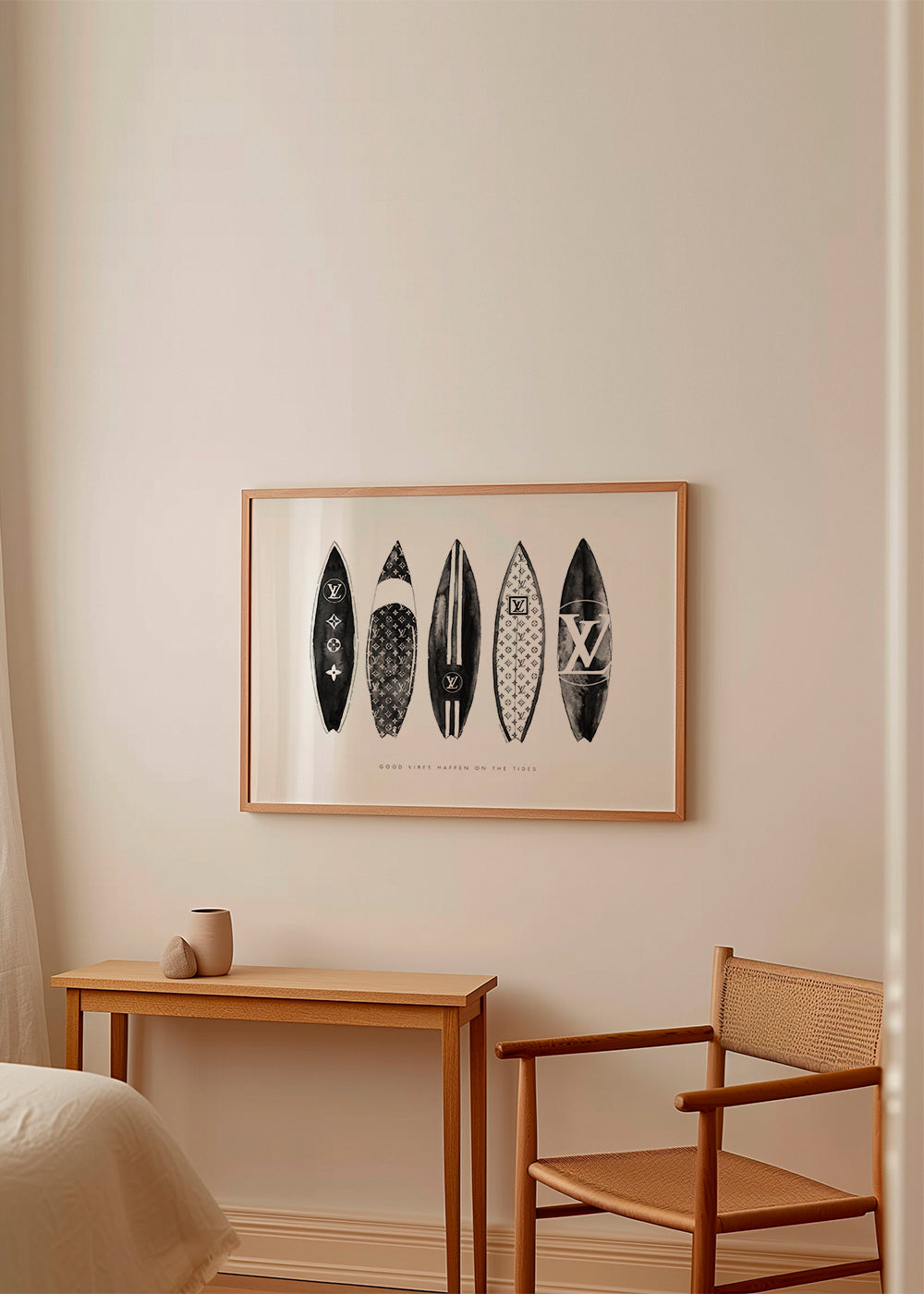 Sztuka sportowa: deski surfingowe w monochromie