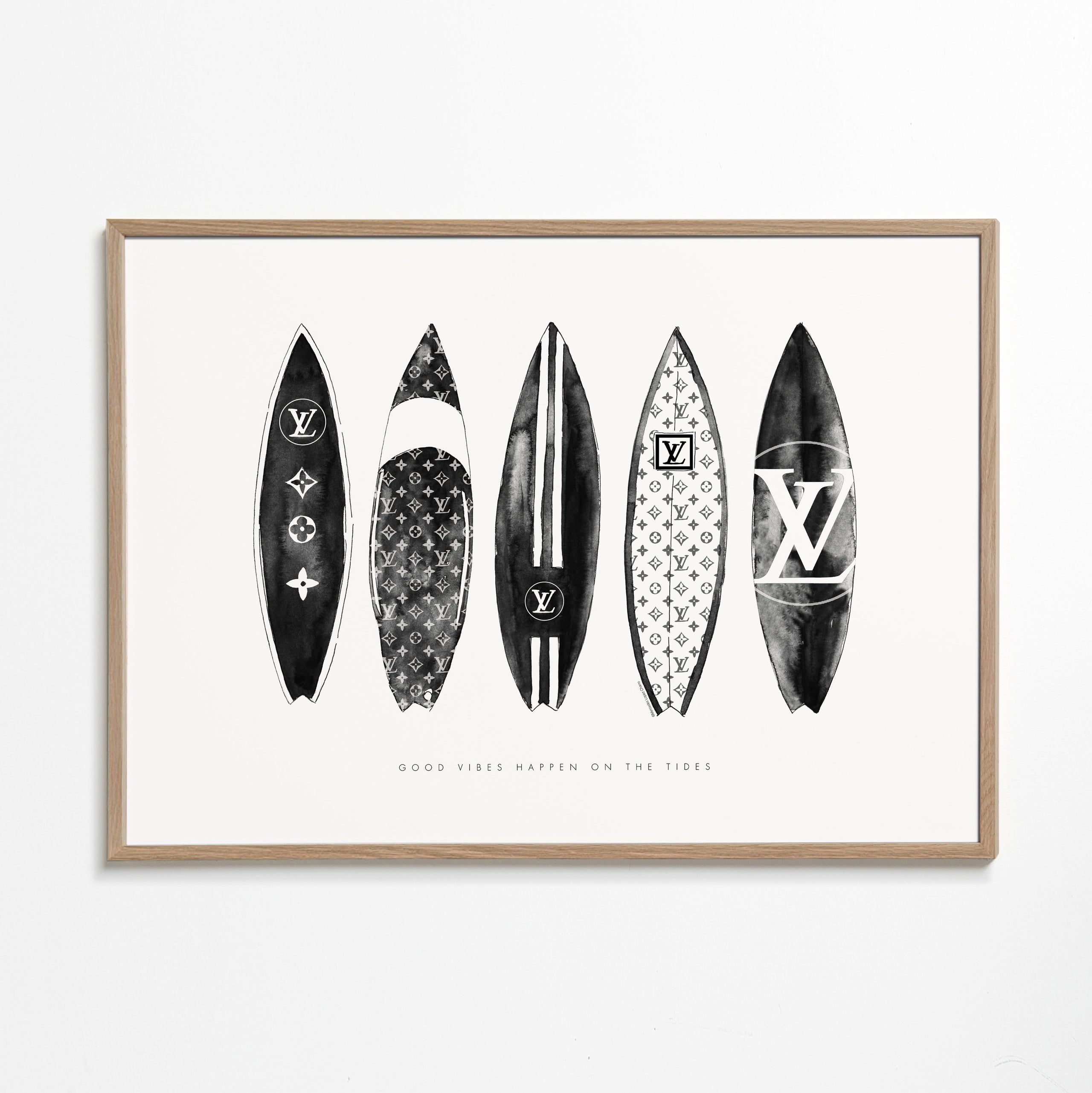 Sztuka sportowa: deski surfingowe w monochromie