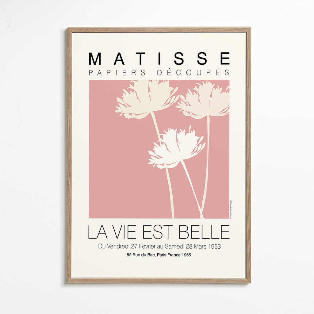 Plakat botaniczny Matisse różane wycinanki