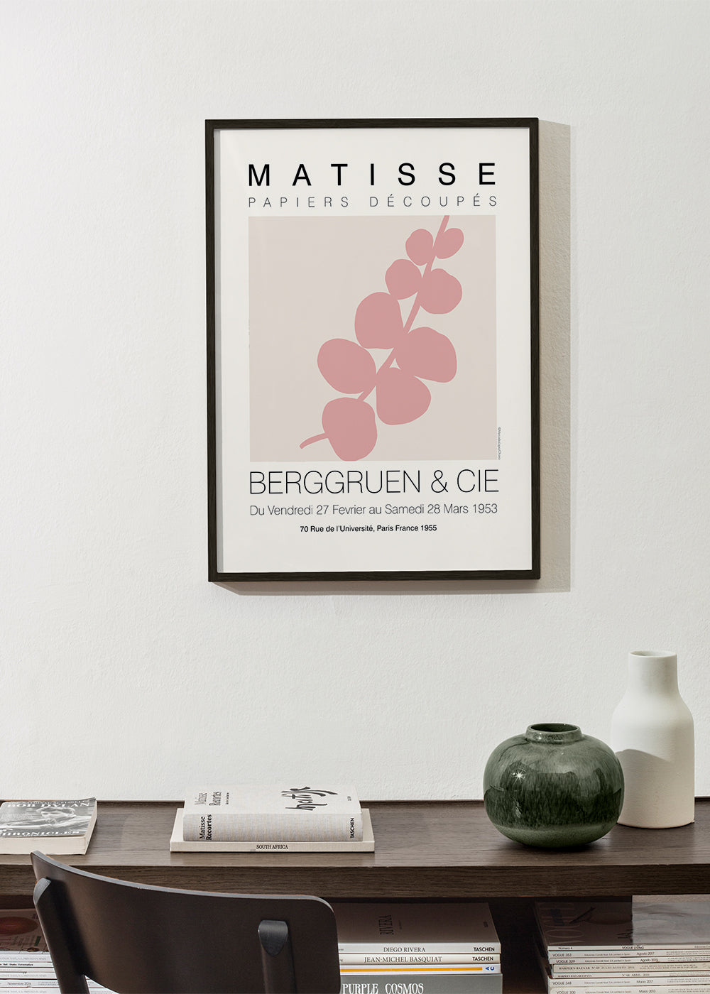 Plakat botaniczny różowy liść