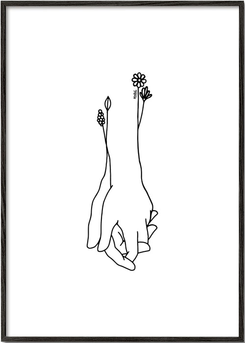 Plakat botaniczny splecione dłonie
