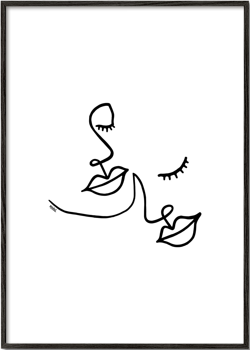 Ilustracja twarzy linia minimalna
