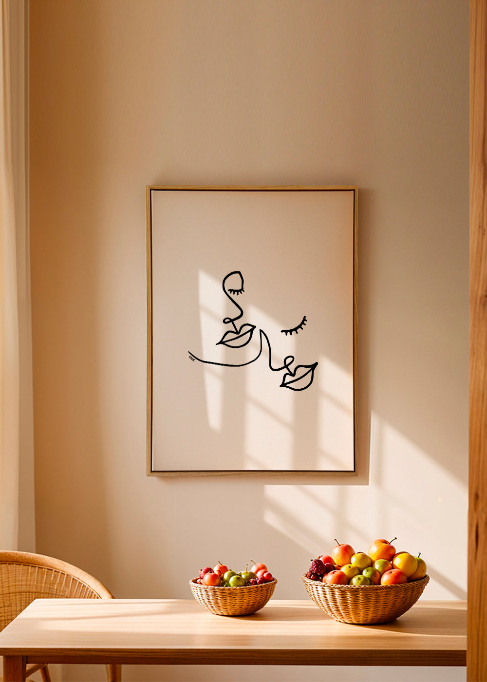 Ilustracja twarzy linia minimalna