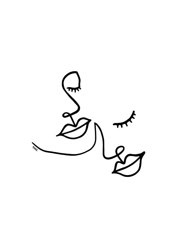 Ilustracja twarzy linia minimalna