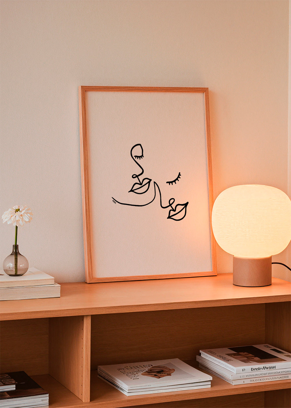 Ilustracja twarzy linia minimalna