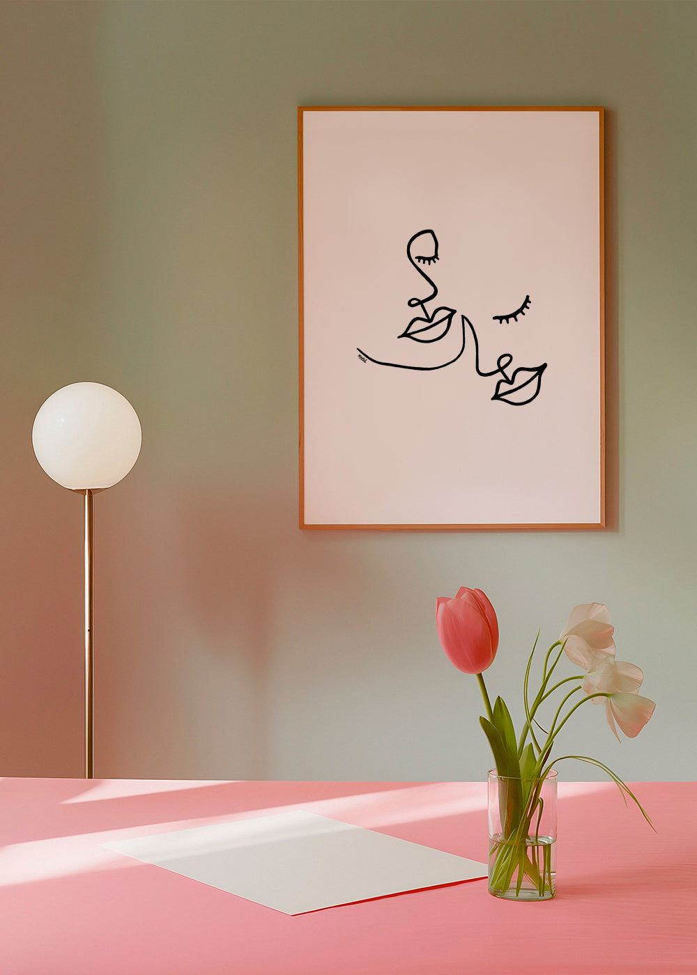 Ilustracja twarzy linia minimalna