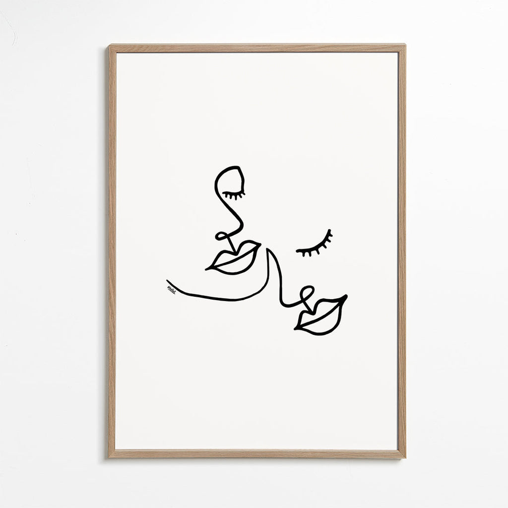 Ilustracja twarzy linia minimalna