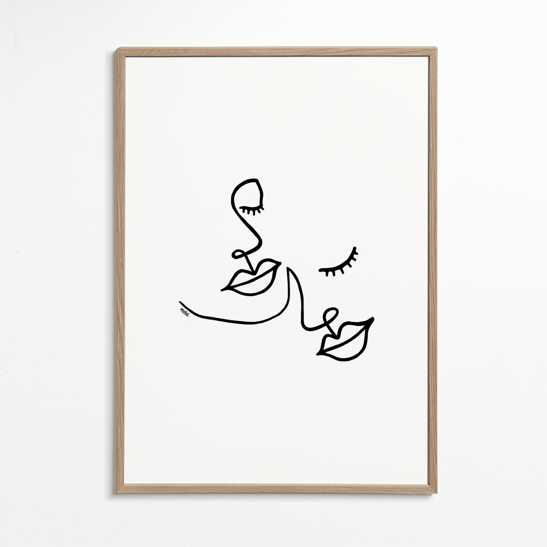 Ilustracja twarzy linia minimalna